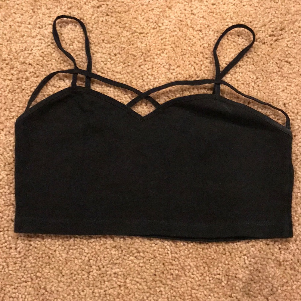 Black strappy bralette